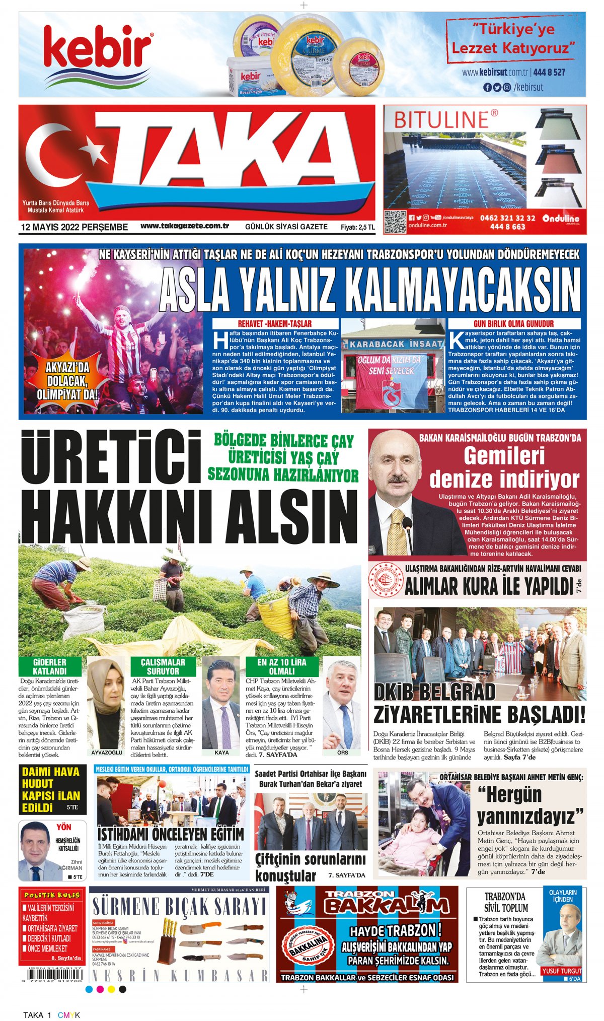 Taka Gazete - 12.05.2022 Manşeti