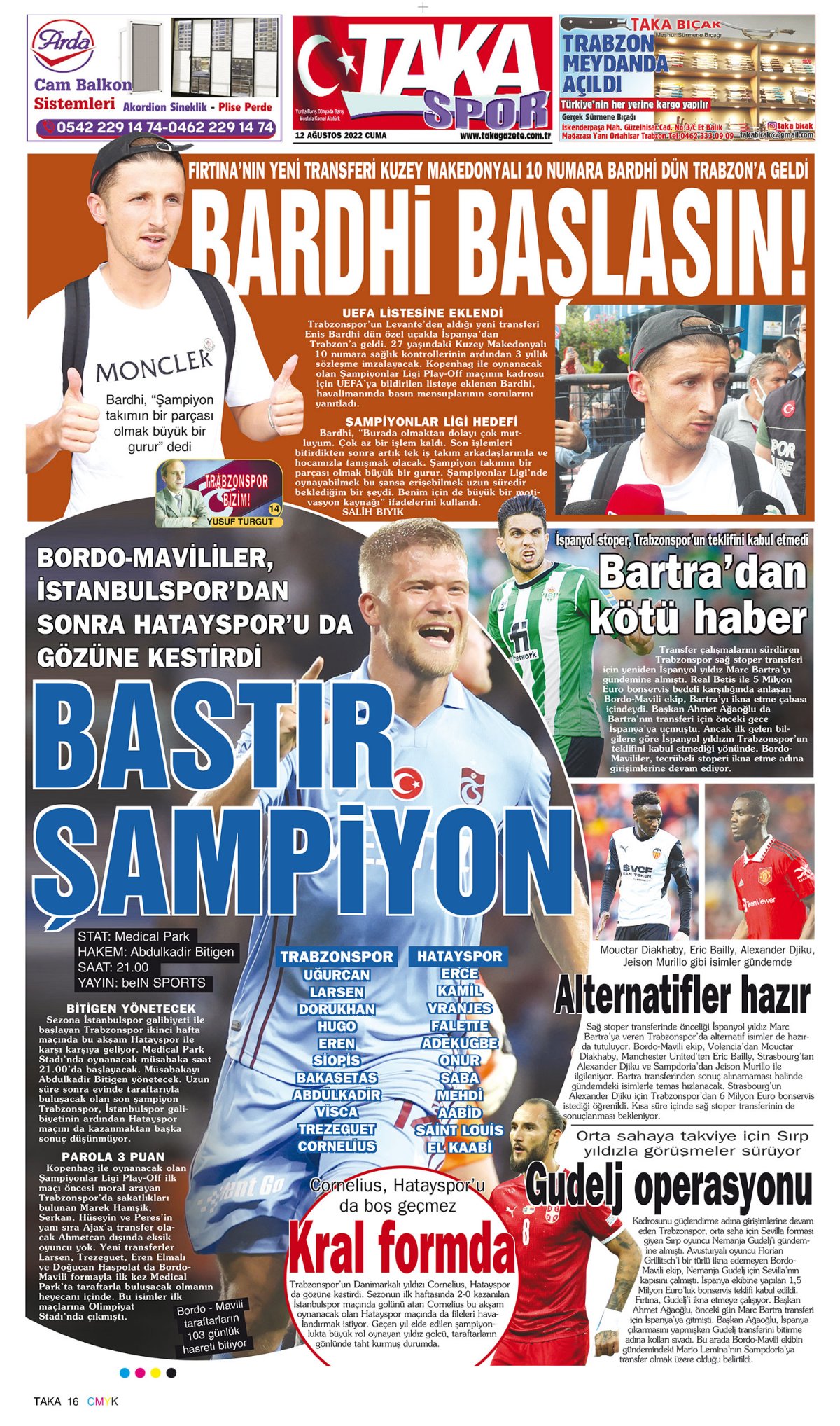 Taka Gazete - 12.08.2022 Manşeti