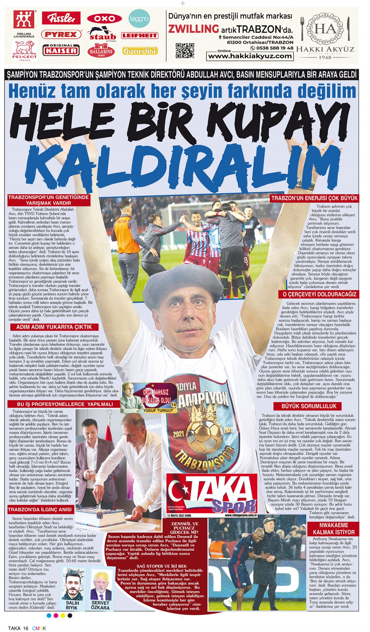 Taka Gazete - 13.05.2022 Manşeti