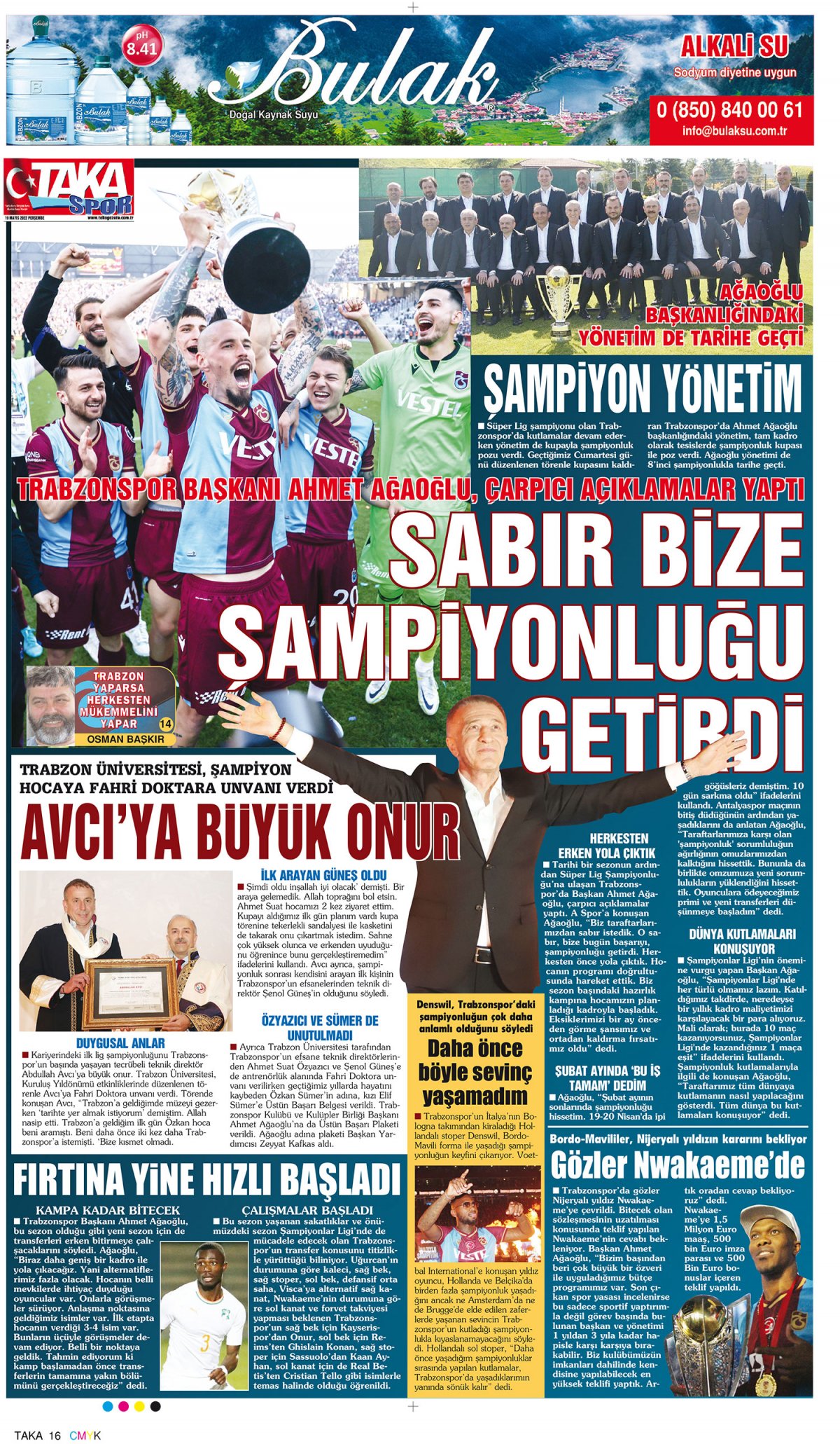 Taka Gazete - 19.05.2022 Manşeti
