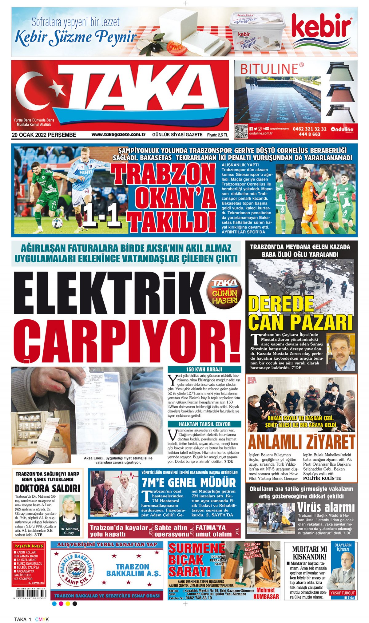 Taka Gazete - 20.01.2022 Manşeti