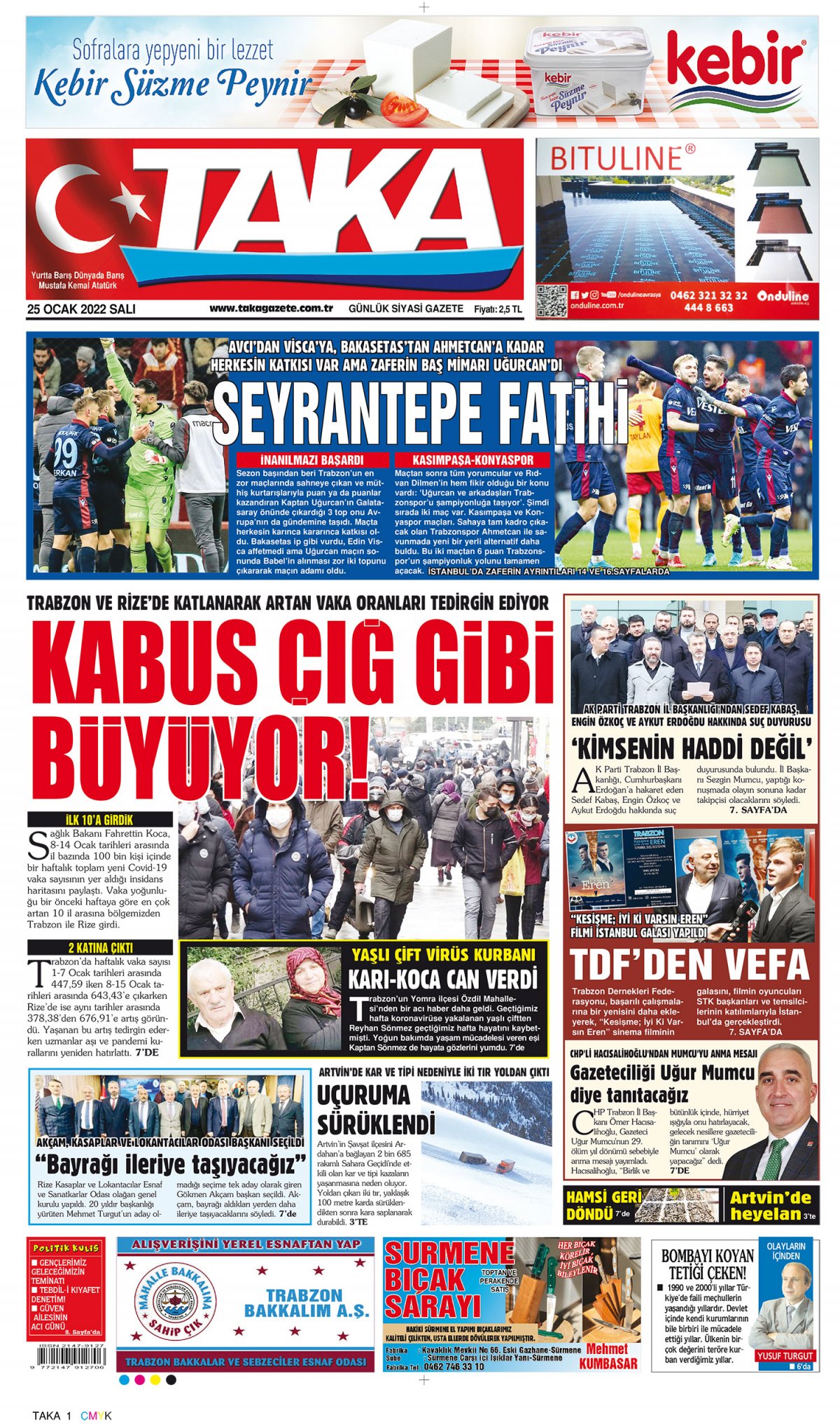 Taka Gazete - 25.01.2022 Manşeti
