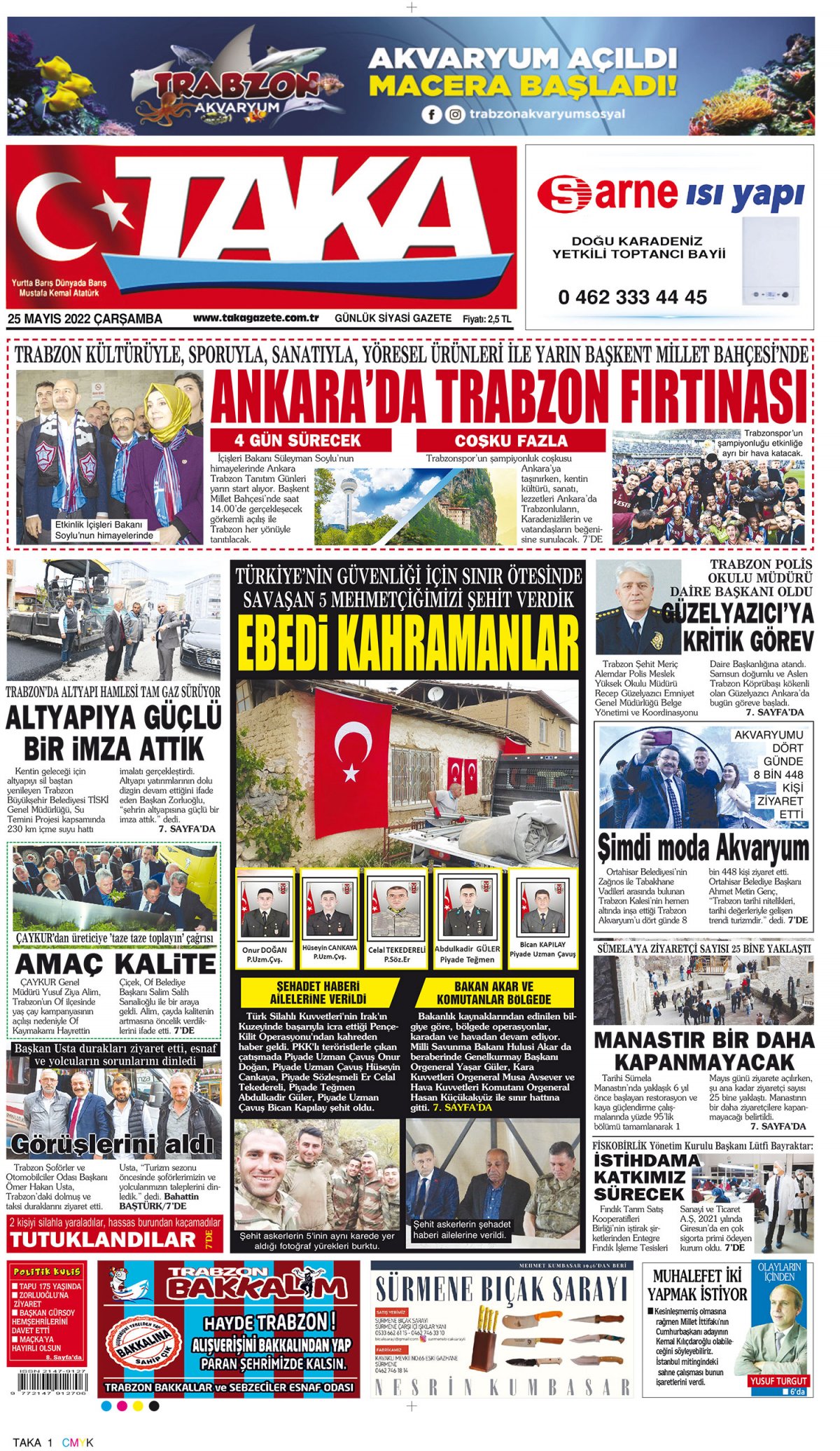 Taka Gazete - 25.05.2022 Manşeti