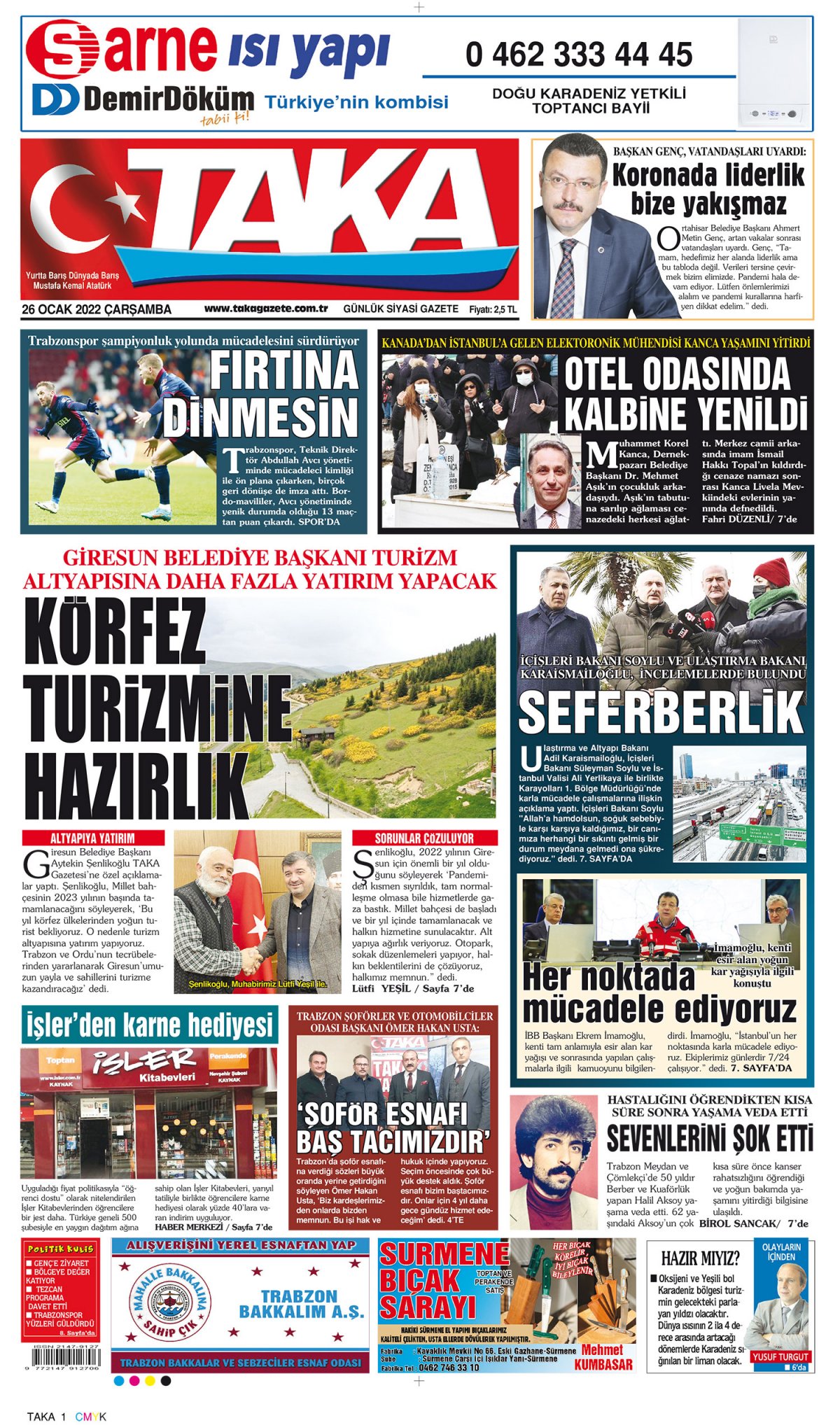 Taka Gazete - 26.01.2022 Manşeti