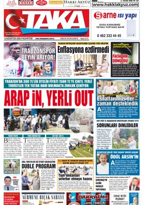 Taka Gazete - 08.08.2022 Manşeti